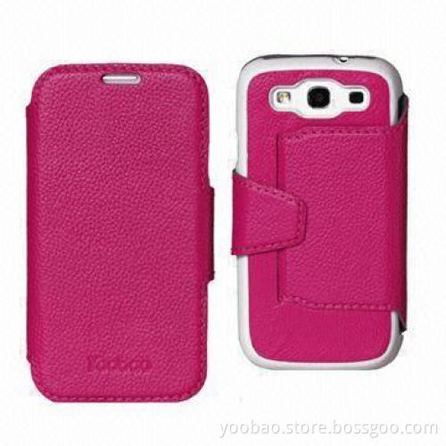Leather Cases for Samsung Galaxy S3 i9300, Made of Real Leather, Available in Black and Red Colors